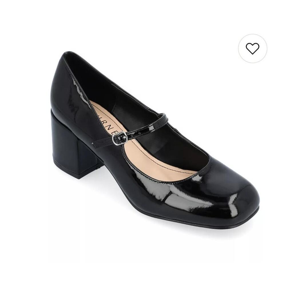 New Journee Collection True Comfort Foam Okenna Mary Jane Black Patent 8.5W